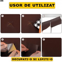 Folie Din Piele Ecologica SIKS, Autoadeziva, Pentru Reparatie Canapea, Fotolii, Scaune, Interior Autoturism, Dimensiune 75 x ...