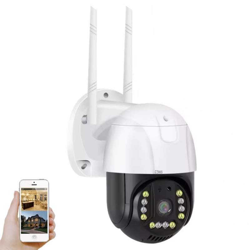 Camera De Supraveghere Video SIKS Cu Sim 4G WIFI SIKS, 3 MP, Exterior/Interior IP66, Voce, Alarma, 4X Zoom, Rotire, Leduri Lu...