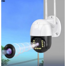 Camera De Supraveghere Video SIKS Cu Sim 4G WIFI SIKS, 3 MP, Exterior/Interior IP66, Voce, Alarma, 4X Zoom, Rotire, Leduri Lu...