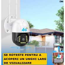 Camera De Supraveghere Video SIKS Cu Sim 4G WIFI SIKS, 3 MP, Exterior/Interior IP66, Voce, Alarma, 4X Zoom, Rotire, Leduri Lu...
