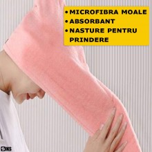 Prosop De Baie Tip Turban SIKS, Din Microfriba, Pentru Uscarea Parului, Usor De Folosit, Prevazut Cu Nasture Pentru O Fixare ... Prosop De Baie Tip Turban SIKS, Din Microfriba, Pentru Uscarea Parului, Usor De Folosit, Prevazut Cu Nasture Pentru O Fixare ...