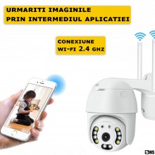 Camera De Supraveghere Video WIFI SIKS, 8 MP, Exterior/Interior IP66, Voce, Alarma, 4 X Zoom, Rotire, Leduri Lumina, Comunica...
