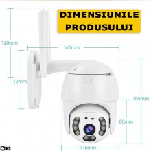 Camera De Supraveghere Video WIFI SIKS, 8 MP, Exterior/Interior IP66, Voce, Alarma, 4 X Zoom, Rotire, Leduri Lumina, Comunica...