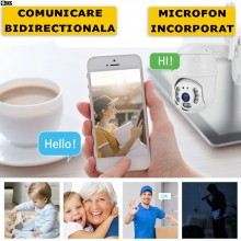 Camera De Supraveghere Video WIFI SIKS, 8 MP, Exterior/Interior IP66, Voce, Alarma, 4 X Zoom, Rotire, Leduri Lumina, Comunica...