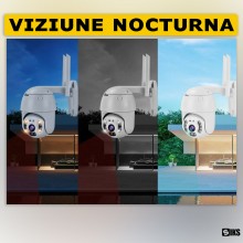 Camera De Supraveghere Video WIFI SIKS, 8 MP, Exterior/Interior IP66, Voce, Alarma, 4 X Zoom, Rotire, Leduri Lumina, Comunica...