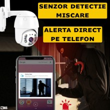 Camera De Supraveghere Video WIFI SIKS, 8 MP, Exterior/Interior IP66, Voce, Alarma, 4 X Zoom, Rotire, Leduri Lumina, Comunica...