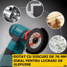 Mini Flex Electric Portabil SIKS Cu Acumulator, Polizor Unghiular Cu Disc 76 MM, Design Compact, Autonomie Mare, 750W, 2 Acum... Mini Flex Electric Portabil SIKS Cu Acumulator, Polizor Unghiular Cu Disc 76 MM, Design Compact, Autonomie Mare, 750W, 2 Acum...