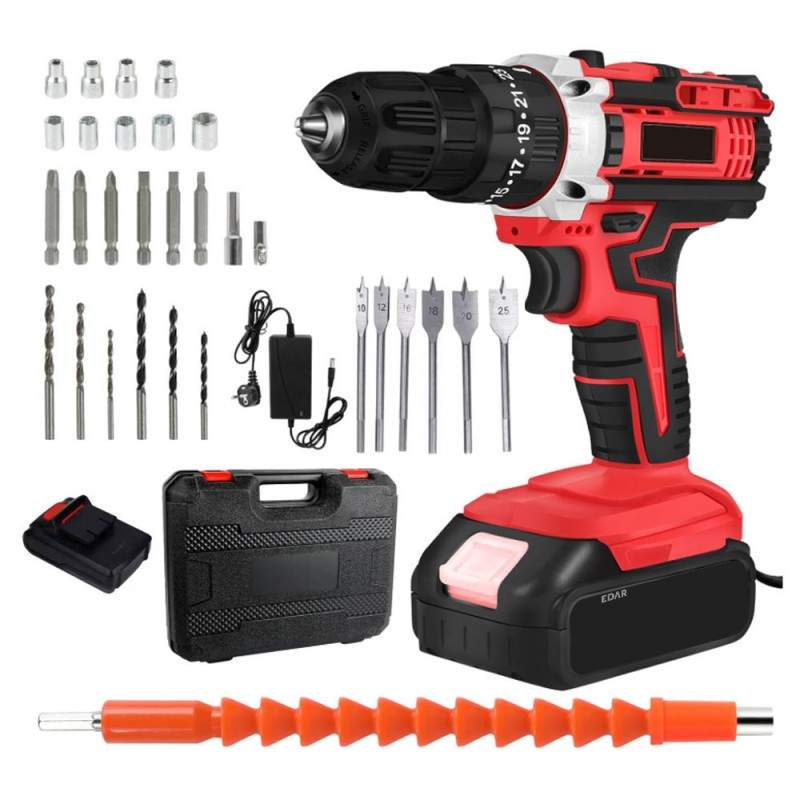 Set Bormasina Cu Percutie EDAR, Fara Fir, 2 Acumulatori 36V Reincarcabili, Potrivita Pentru Reparatii, Infiletare, Gaurire, 4... Set Bormasina Cu Percutie EDAR, Fara Fir, 2 Acumulatori 36V Reincarcabili, Potrivita Pentru Reparatii, Infiletare, Gaurire, 4...