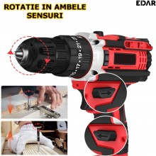 Set Bormasina Cu Percutie EDAR, Fara Fir, 2 Acumulatori 36V Reincarcabili, Potrivita Pentru Reparatii, Infiletare, Gaurire, 4... Set Bormasina Cu Percutie EDAR, Fara Fir, 2 Acumulatori 36V Reincarcabili, Potrivita Pentru Reparatii, Infiletare, Gaurire, 4...