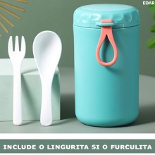 Caserola EDAR Termoizolanta Pentru Supa, Pranz, Interior Din Inox, Tip Termos, Lingura Si Furculita Incluse, Capacitate 750 m... Caserola EDAR Termoizolanta Pentru Supa, Pranz, Interior Din Inox, Tip Termos, Lingura Si Furculita Incluse, Capacitate 750 m...