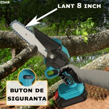 Mini Fierastrau Electric Cu Lant EDAR, Mini Drujba Portabila, 2 Acumulatori Reincarcabili 48V Li-ion, 1500 mAh, Viteza Lant 5...