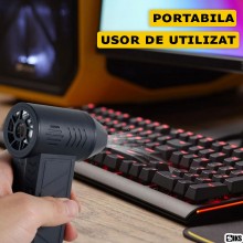 Suflanta Aer Fara Fir SIKS, Portabila, Cu Lanterna, 3 Viteze, Cap Magnetic, 130000 RPM, Incarcare USB, Pentru Indepartare Pra...