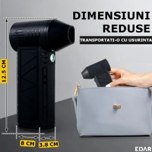 Suflanta De Aer De Viteza Mare EDAR, Portabila, Fara Fir, 3 Trepte De Viteza, Acumulator, Alimentare USB, Pentru Aprindere Gr...