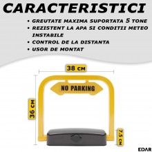 Blocator Parcare Automat EDAR Cu Acumulator Reincarcabil, Anti Furt, Rabatabil, Control de la Distanta, Telecomanda Si Cheie ...