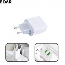 Adaptor EDAR cu 3 Porturi USB Si Micro USB Pentru Telefon, Dispozitiv De Retea, Alb Adaptor EDAR cu 3 Porturi USB Si Micro USB Pentru Telefon, Dispozitiv De Retea, Alb