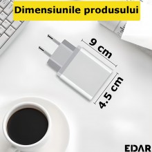 Adaptor EDAR cu 3 Porturi USB Si Micro USB Pentru Telefon, Dispozitiv De Retea, Alb Adaptor EDAR cu 3 Porturi USB Si Micro USB Pentru Telefon, Dispozitiv De Retea, Alb