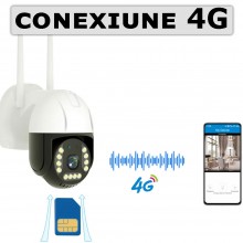 Camera De Supraveghere 4G WiFi EDAR, Control Aplicatie Telefon, 3 MP, Pentru Exterior/Interior, Grad Protectie IP66, 4 x Zoom...