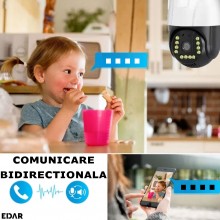 Camera De Supraveghere 4G WiFi EDAR, Control Aplicatie Telefon, 3 MP, Pentru Exterior/Interior, Grad Protectie IP66, 4 x Zoom...