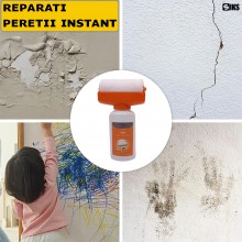 Rola Trafalete SIKS Pentru Vopsit Pereti Cu Rezervor Si Vopsea Lavabila Alba Inclusa, Kit Reparatie Pereti Instant, Antimuceg...