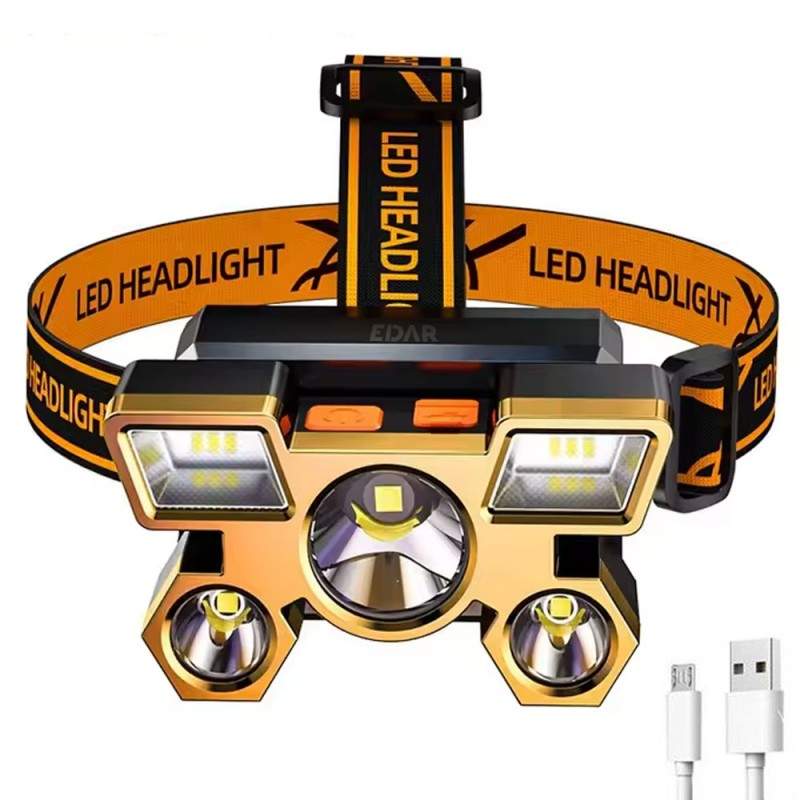 Lanterna frontala LED EDAR, Model XY501, Pentru Cap, Profesionala, Alimentare USB, 4 Moduri Lumina, Mod Stroboscop, Pentru Pe...