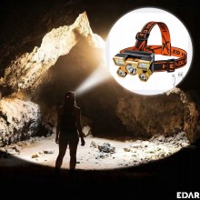 Lanterna frontala LED EDAR, Model XY501, Pentru Cap, Profesionala, Alimentare USB, 4 Moduri Lumina, Mod Stroboscop, Pentru Pe...