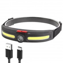 Lanterna de cap LED SIKS, Profesionala, Vizibilitate Largita Unghi 270 Grade, Pozitionare Frunte, Incarcare USB, 4 Moduri Lum...