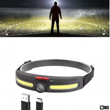 Lanterna de cap LED SIKS, Profesionala, Vizibilitate Largita Unghi 270 Grade, Pozitionare Frunte, Incarcare USB, 4 Moduri Lum...