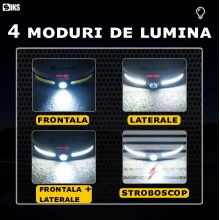 Lanterna de cap LED SIKS, Profesionala, Vizibilitate Largita Unghi 270 Grade, Pozitionare Frunte, Incarcare USB, 4 Moduri Lum... Lanterna de cap LED SIKS, Profesionala, Vizibilitate Largita Unghi 270 Grade, Pozitionare Frunte, Incarcare USB, 4 Moduri Lum...