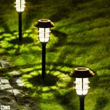 Set 6 Lampi Solare SIKS De Exterior Decorative Pentru Gradina Cu Incarcare Solara De Tip Felinar, Cu Tarus, Senzor De lumina,...