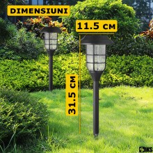 Set 6 Lampi Solare SIKS De Exterior Decorative Pentru Gradina Cu Incarcare Solara De Tip Felinar, Cu Tarus, Senzor De lumina,...