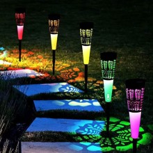 Set 6 Lampi Solare De Exterior Decorative SIKS, Alb Rece SI Multicolor, Pentru Gradina Cu Incarcare Solara De Tip Palnie, Cu ...
