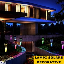 Set 6 Lampi Solare De Exterior Decorative SIKS, Alb Rece SI Multicolor, Pentru Gradina Cu Incarcare Solara De Tip Palnie, Cu ...