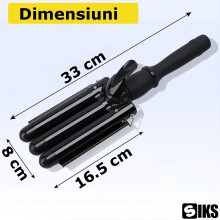 Ondulator ceramic SIKS, Invelis Ceramica, Temperatura Maxima 210℃, Incalzire 28 Secunde, Negru
