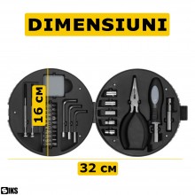 Trusa De Scule SIKS In Forma De Roata, 23 De Piese Din Otel Inoxidabil, Cutie Depozitare, Negru/Gri Trusa De Scule SIKS In Forma De Roata, 23 De Piese Din Otel Inoxidabil, Cutie Depozitare, Negru/Gri