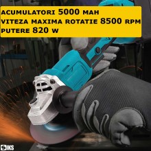 Polizor Unghiular Cu Acumulator Profesional SIKS, Flex Portabil Cu 2 Acumulatori De 48V, 8500 RPM, 5000mAh, Indicator Baterie... Polizor Unghiular Cu Acumulator Profesional SIKS, Flex Portabil Cu 2 Acumulatori De 48V, 8500 RPM, 5000mAh, Indicator Baterie...
