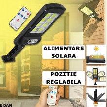 Lampa Solara EDAR, Model BK1208COB, Pentru Gradina/Terasa/Casa, Panou Solar Incorporat, 120 Led Cob, Control Din Telecomanda,...