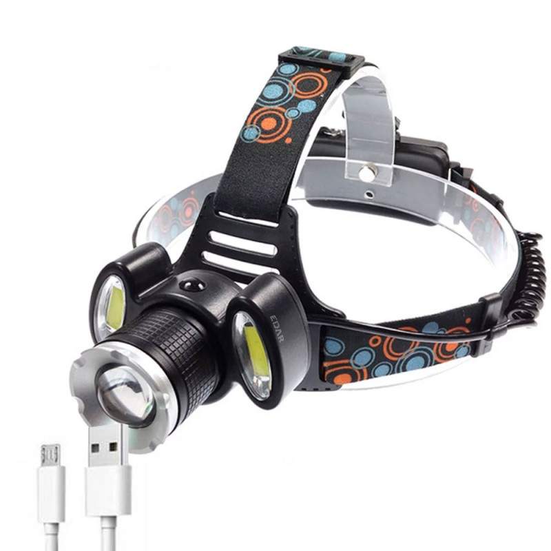 Lanterna frontala LED EDAR, Model T6, Pentru Cap, Profesionala, 3 Surse De Iluminare, Alimentare USB, 4 Moduri Lumina, Mod St... Lanterna frontala LED EDAR, Model T6, Pentru Cap, Profesionala, 3 Surse De Iluminare, Alimentare USB, 4 Moduri Lumina, Mod St...
