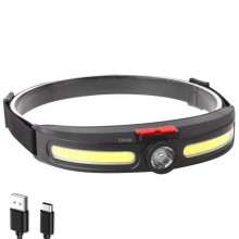 Lanterna frontala LED EDAR, Model JS920, Pentru Cap, Profesionala, 3 Surse De Iluminare, Alimentare USB, 4 Moduri Lumina, Mod...