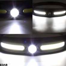 Lanterna frontala LED EDAR, Model JS920, Pentru Cap, Profesionala, 3 Surse De Iluminare, Alimentare USB, 4 Moduri Lumina, Mod...