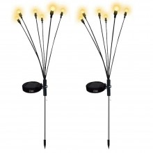 Set 2 x Lampa Solara SIKS De Gradina / Iarba Decorativa Cu Incarcare Solara, 8 LED, Efect De Licurici, 2 Moduri De Lumina, Cu...