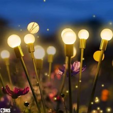 Set 2 x Lampa Solara SIKS De Gradina / Iarba Decorativa Cu Incarcare Solara, 8 LED, Efect De Licurici, 2 Moduri De Lumina, Cu...