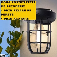 Lampa Solara Portabila SIKS De Tip Felinar, Posibilitate Prindere Perete Pentru Lumina Decorativa, 3 Led Cob, Cu Maner Rabata...