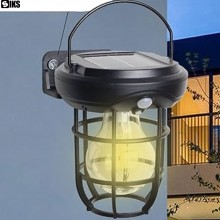 Lampa Solara Portabila SIKS De Tip Felinar, Posibilitate Prindere Perete Pentru Lumina Decorativa, 3 Led Cob, Cu Maner Rabata...