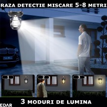 Felinar Solar Portabil EDAR, Lampa De Exterior Cu Panou Solar Incorporat, Prindere Pe Perete Sau Agatare, Pentru Casa, Terasa... Felinar Solar Portabil EDAR, Lampa De Exterior Cu Panou Solar Incorporat, Prindere Pe Perete Sau Agatare, Pentru Casa, Terasa...