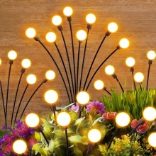 Set 2 x Lampa Solara Decorativa EDAR, Impermeabila, Efect De Licurici, Doua Moduri De Lumina, Fixare In Pamant, Tarus Inclus,...