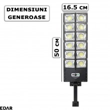 Lampa Solara EDAR Pentru Exterior, Iluminat Stradal Sau Gradina, Model W789A6, 360 Led SMD, Lumina Neutra, Senzori De Miscare...
