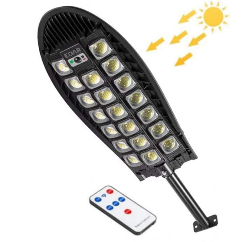Lampa Solara EDAR Pentru Exterior, Iluminat Stradal Sau Gradina, Model W7102A7, 520 Led SMD, Lumina Neutra, Senzori De Miscar...