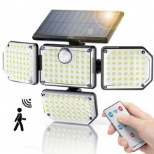 Lampa Solara De Exterior SIKS Cu Panou Solar, 185 Leduri Puternice Pentru Gradina, Alee, Intrare Casa, Lampa Reglabila In 4 P...