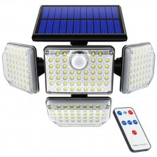 Lampa Solara Reglabila In 4 Puncte EDAR, Model JH2728, Panou Solar Atasat, Senzor De Miscare Si Lumina, 3 Moduri De Iluminare...