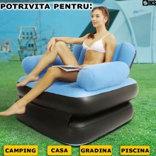 Fotoliu Gonflabil Si Sezlong Gonflabil SIKS, 2 in 1, Pliabil, Multifunctional, Exterior Catifelat, Realizat Din PVC, Dimensiu... Fotoliu Gonflabil Si Sezlong Gonflabil SIKS, 2 in 1, Pliabil, Multifunctional, Exterior Catifelat, Realizat Din PVC, Dimensiu...